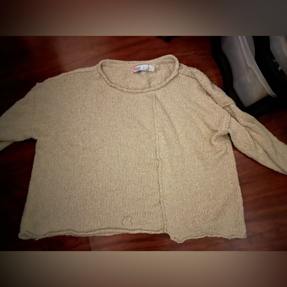 Tan free people sweater